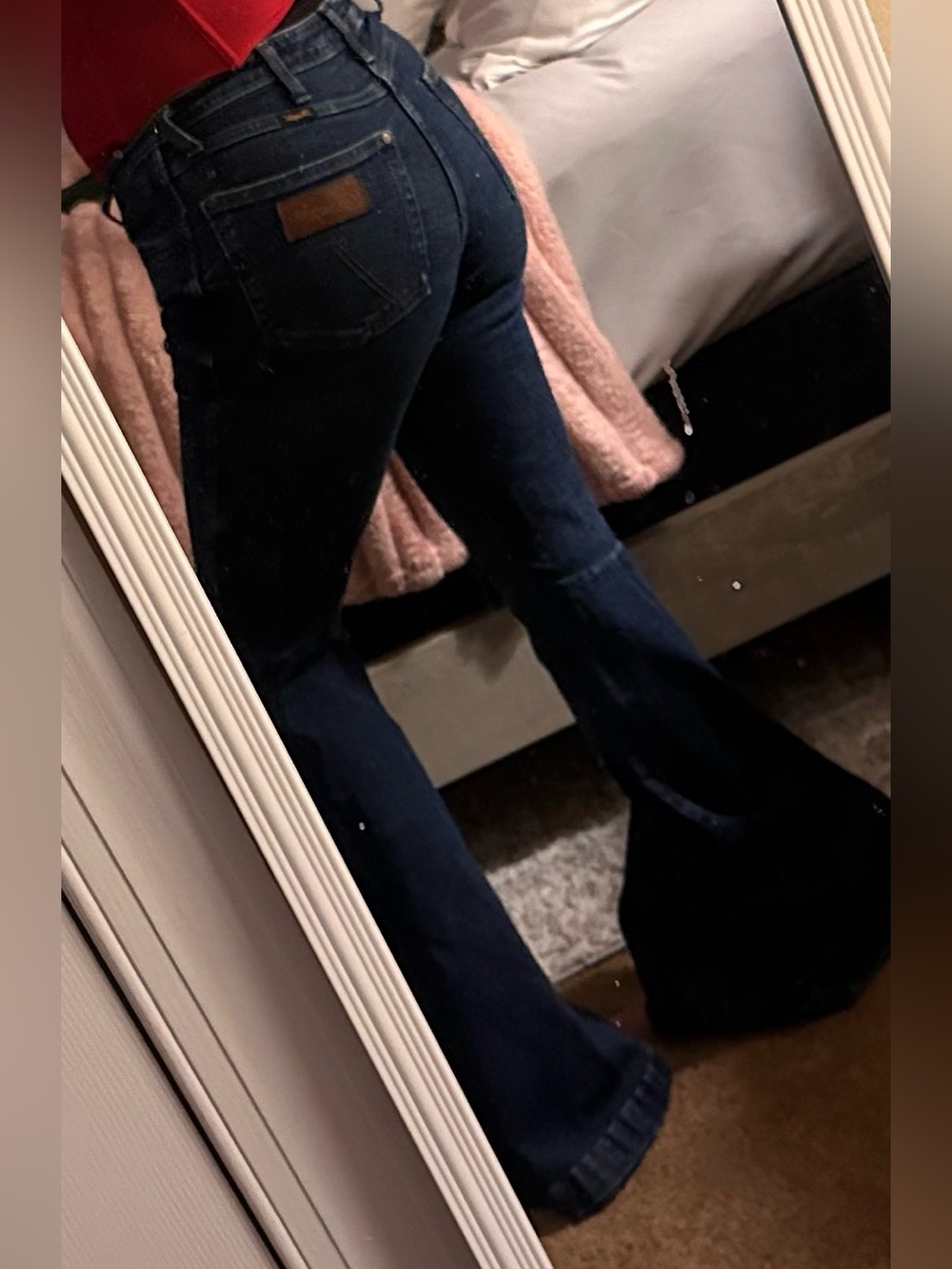 Size 26x34|Wrangler Dark Blue High-Rise Flare Jeans|Women.